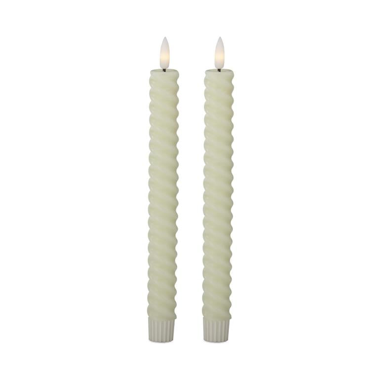 Spiral LED Taper Candles w/ Timer