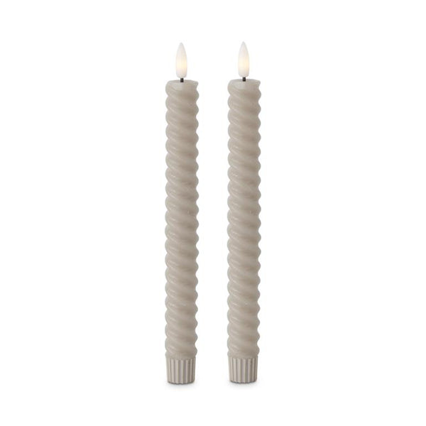 Spiral LED Taper Candles w/ Timer