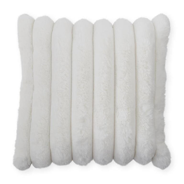 18 Inch Cream Vegan Fur Pillow