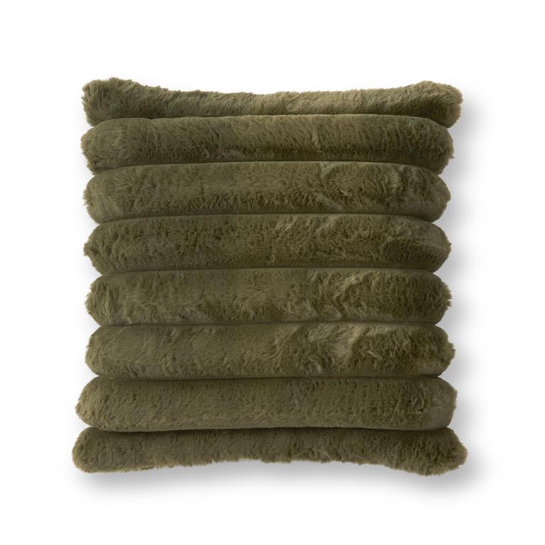 18 Inch Dark Green Faux Fur Pillow
