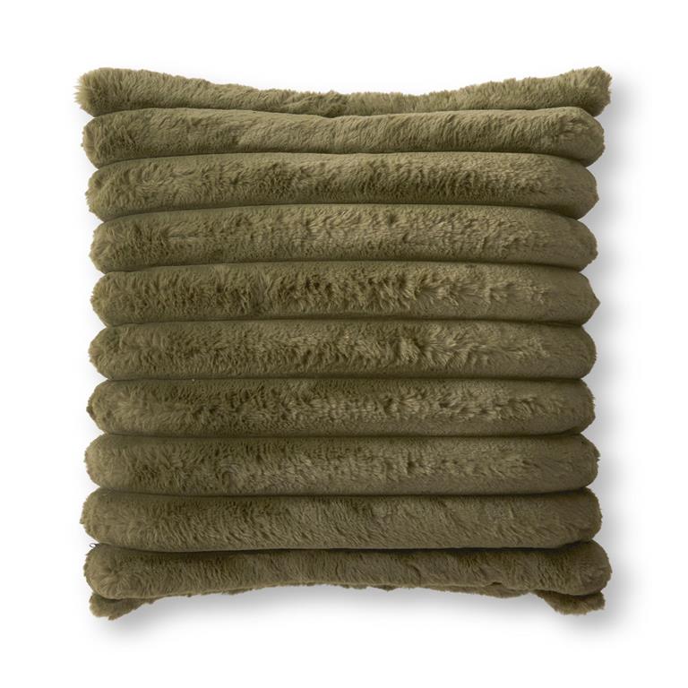 24 Inch Dark Green Faux Fur Pillow