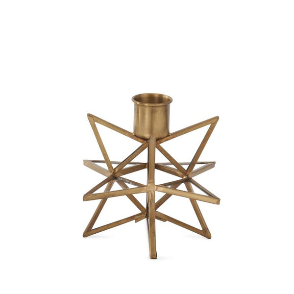 3-Dimensional Gold Metal & Glass Star Taper