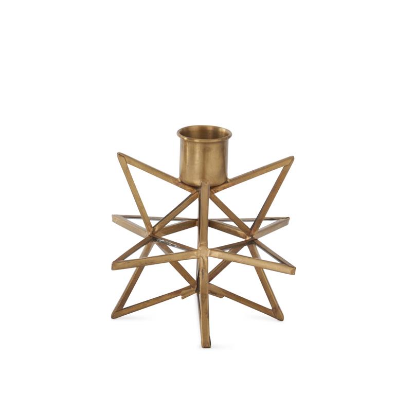3-Dimensional Gold Metal & Glass Star Taper
