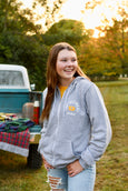Iowa Zip Up From The Midwest Girl- Athletic Gray