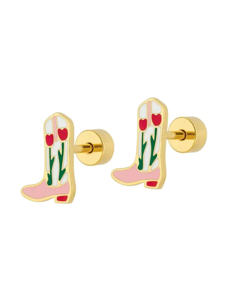 Tulip Cowgirl Boot Stud Earring
