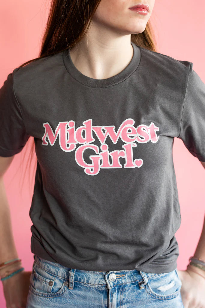 Midwest Girl Tee-Asphalt