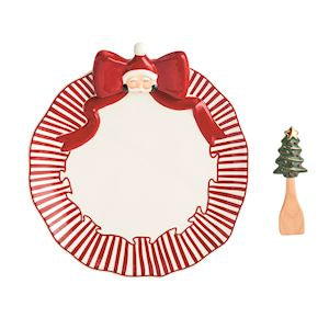 Santa Bow Cookie Plate