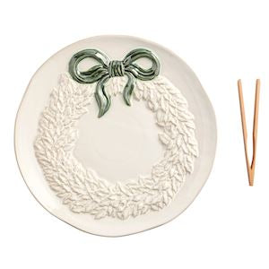 White Wreath Cookie Plate Set
