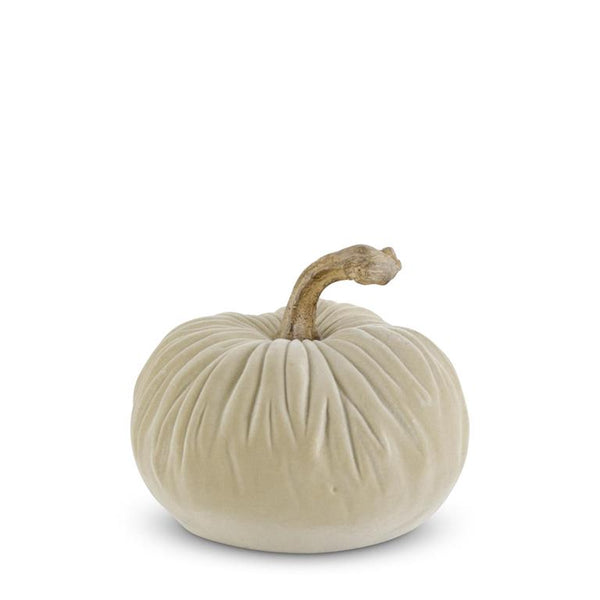 Resin Taupe Velvet Pumpkin