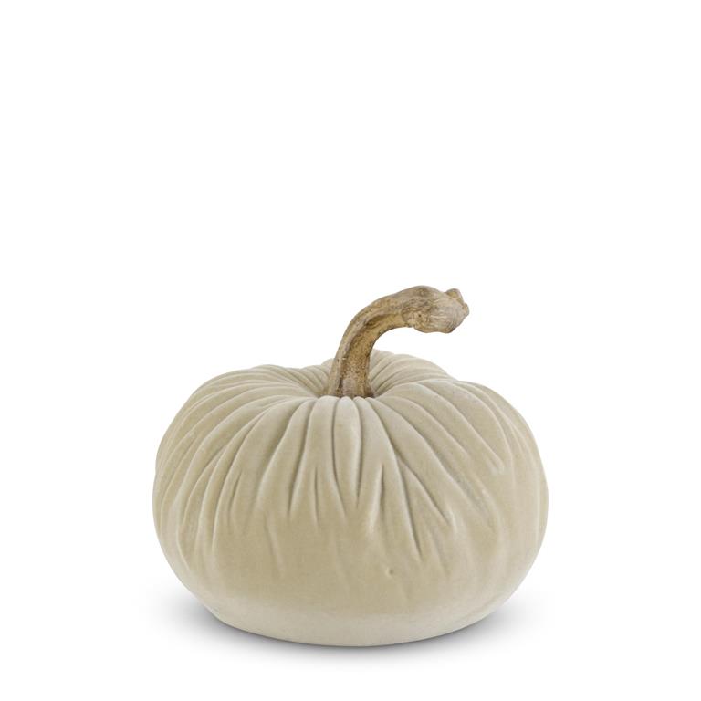 Resin Taupe Velvet Pumpkin