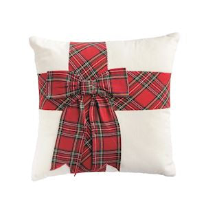 Red Tartan Bow Pillow