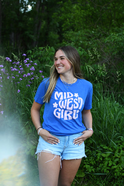 Midwest Girl Summer Tee- Royal Blue