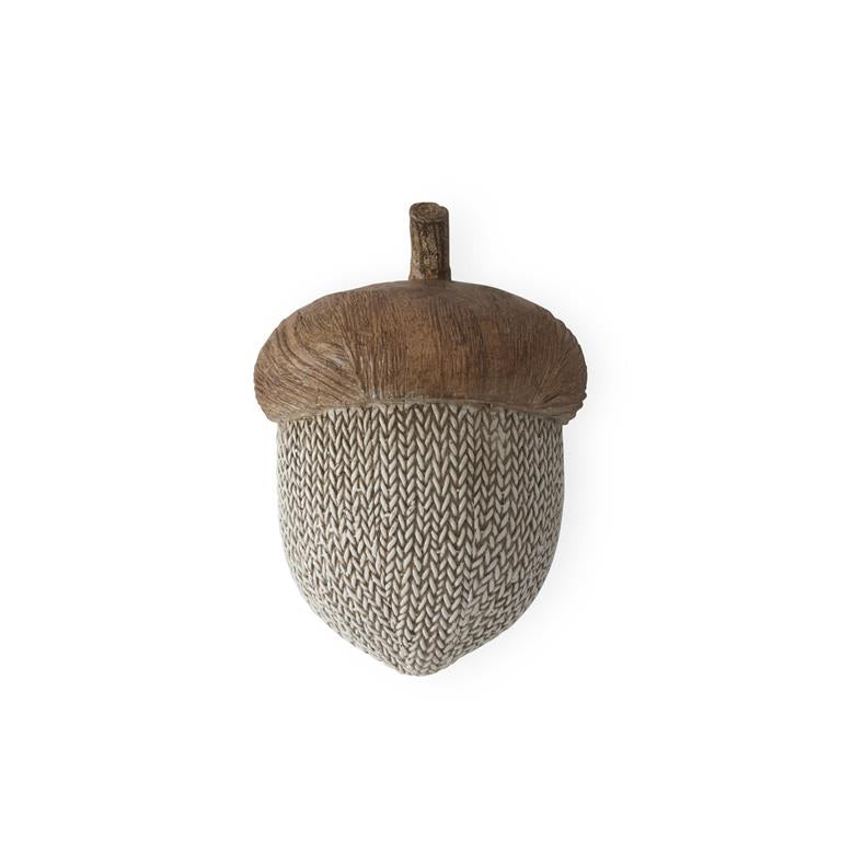 Resin Faux Woven & Woodgrain Acorn