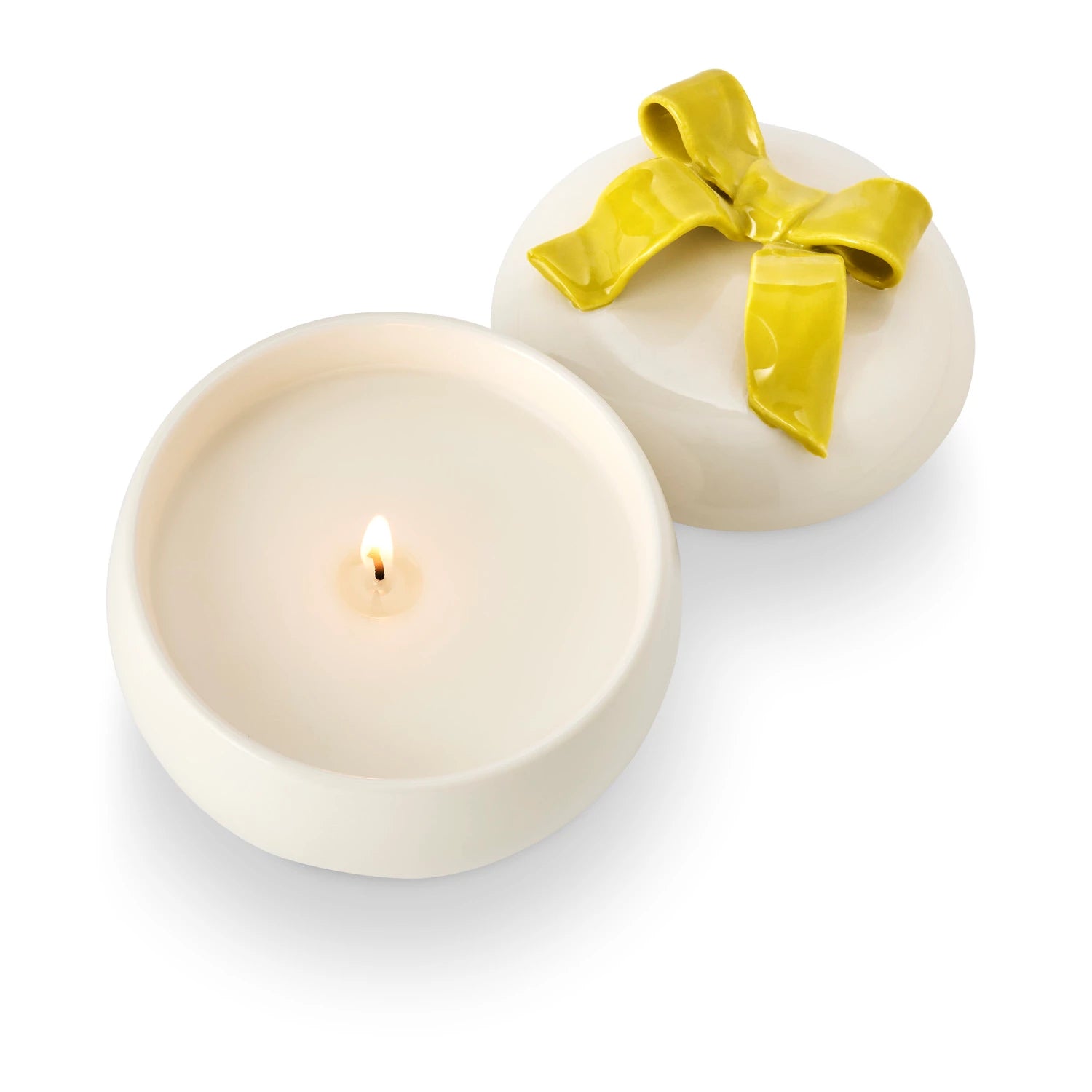 Oleander Oak Bow Ceramic Candle