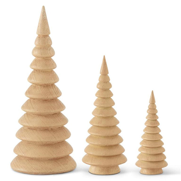 Cream Resin Woodgrain Trees