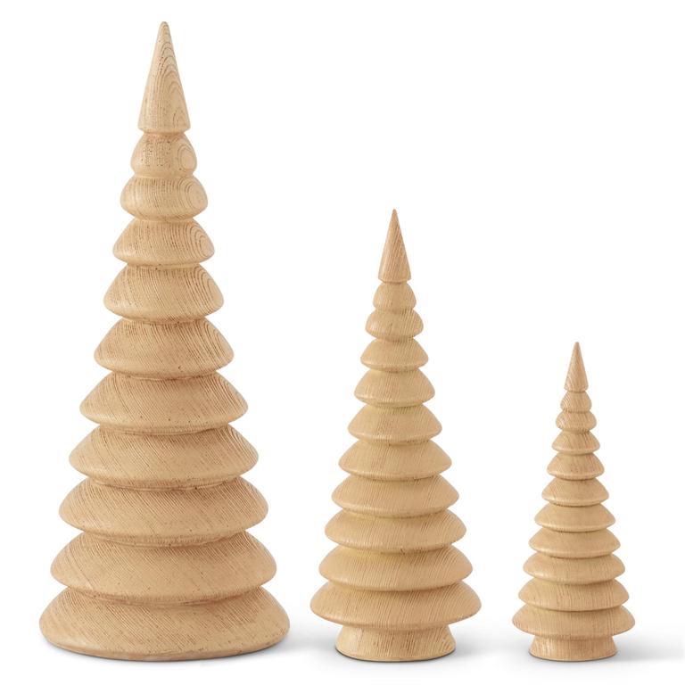 Cream Resin Woodgrain Trees
