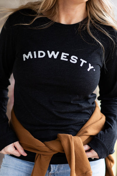 Midwesty Long Sleeve Tee- Charcoal