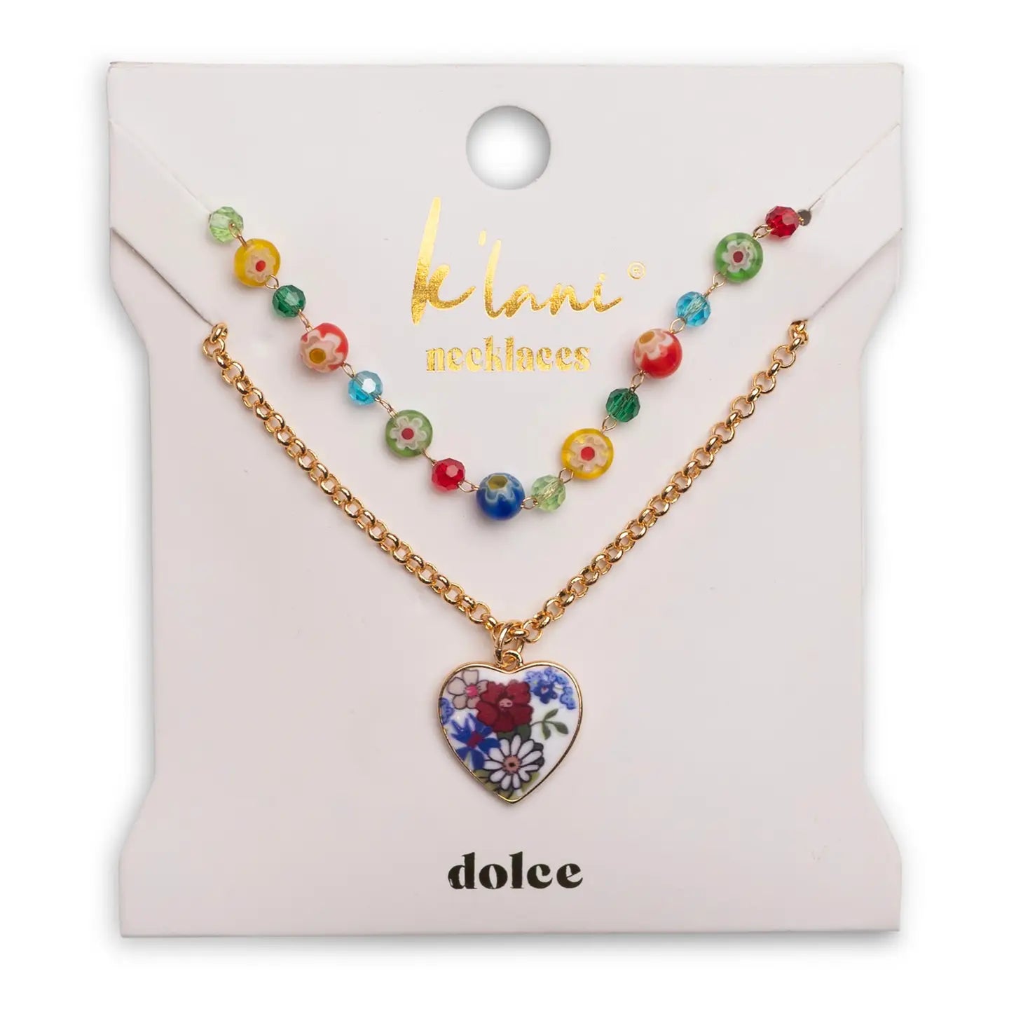 Dolce Vita Floral Glass Bead Necklace Set