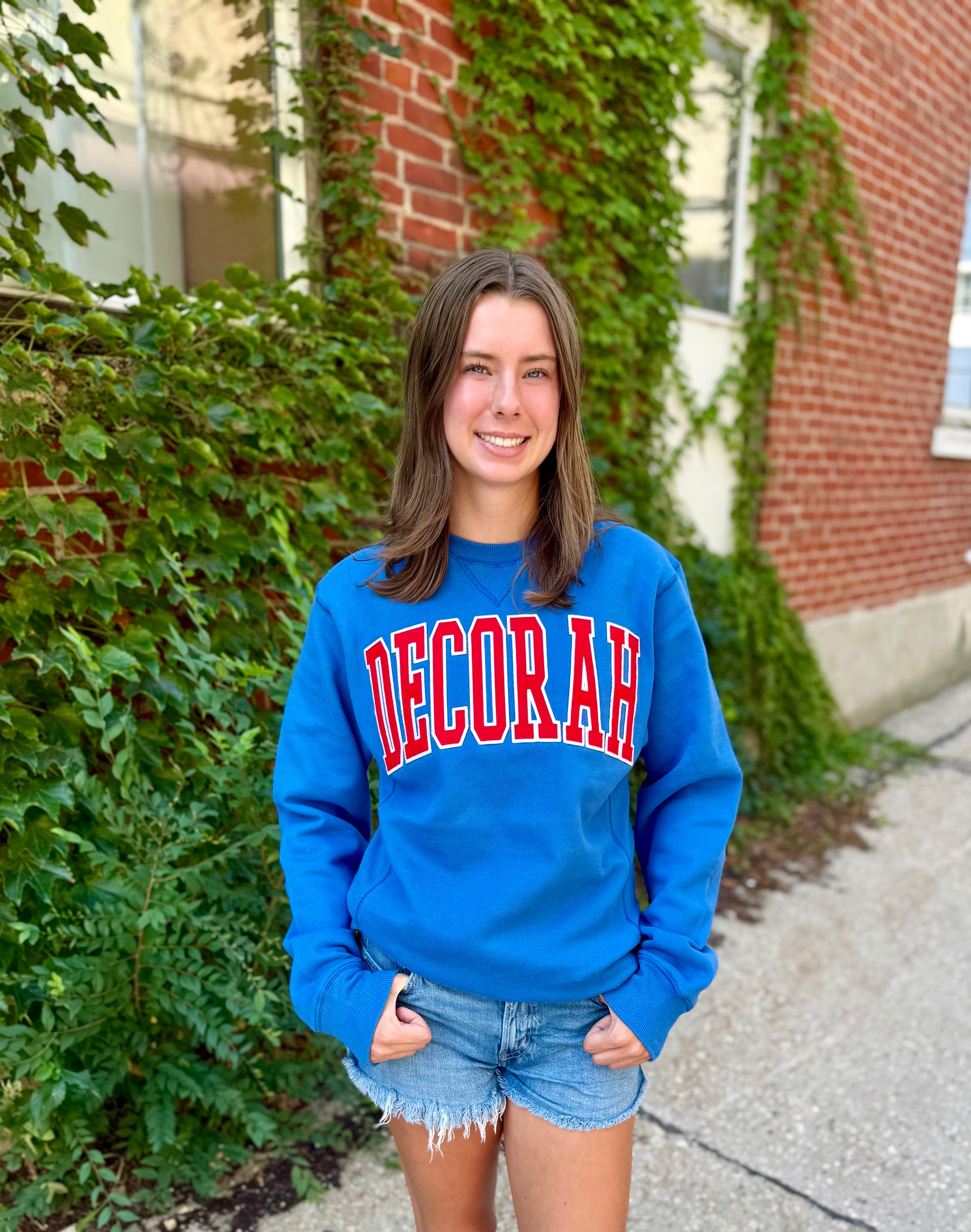 Decorah Sanded Fleece Crew Neck-Royal Blue