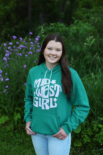 Midwest Girl Hoodie- Kelly Green