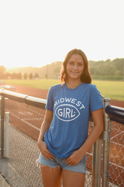 Midwest Girl Football Tee-Royal