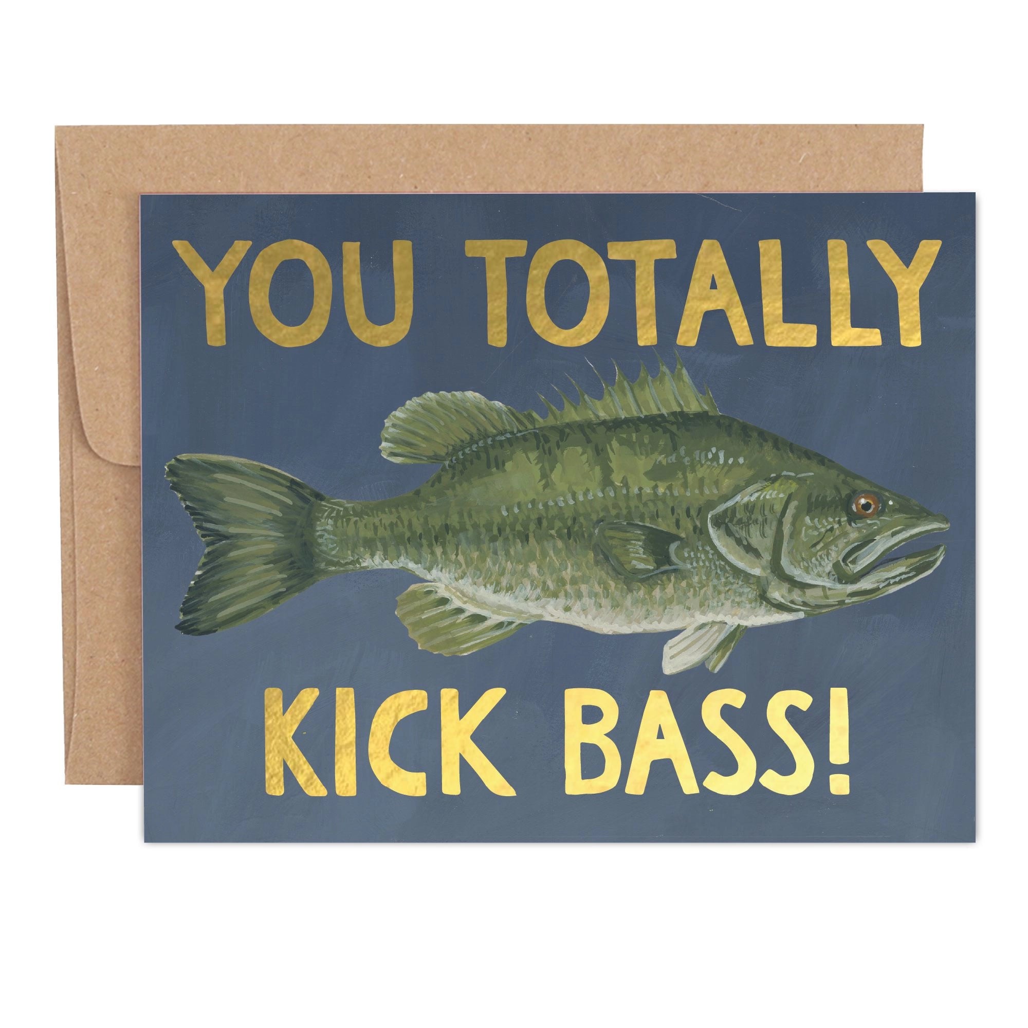 Kick Bass Fish Greeting Card