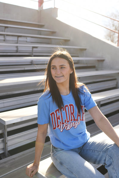 Decorah Vikings Tee- Carolina Blue