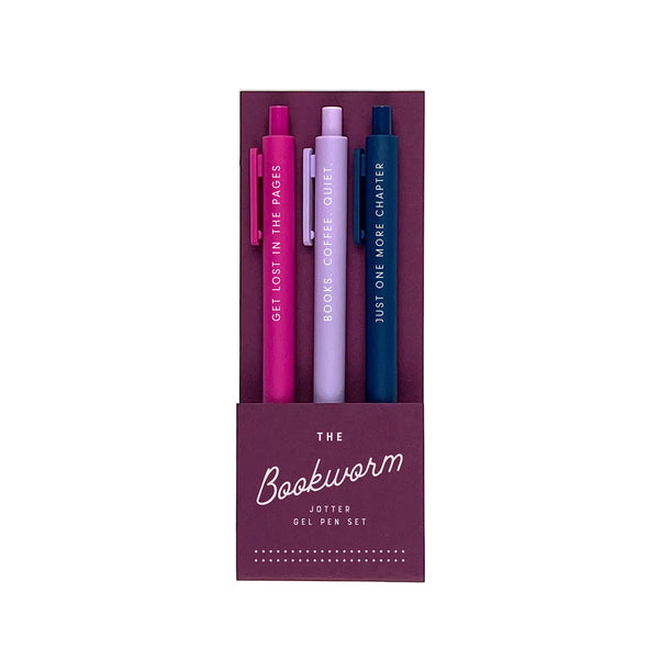 The Bookworm Jotter Gel Pen Set