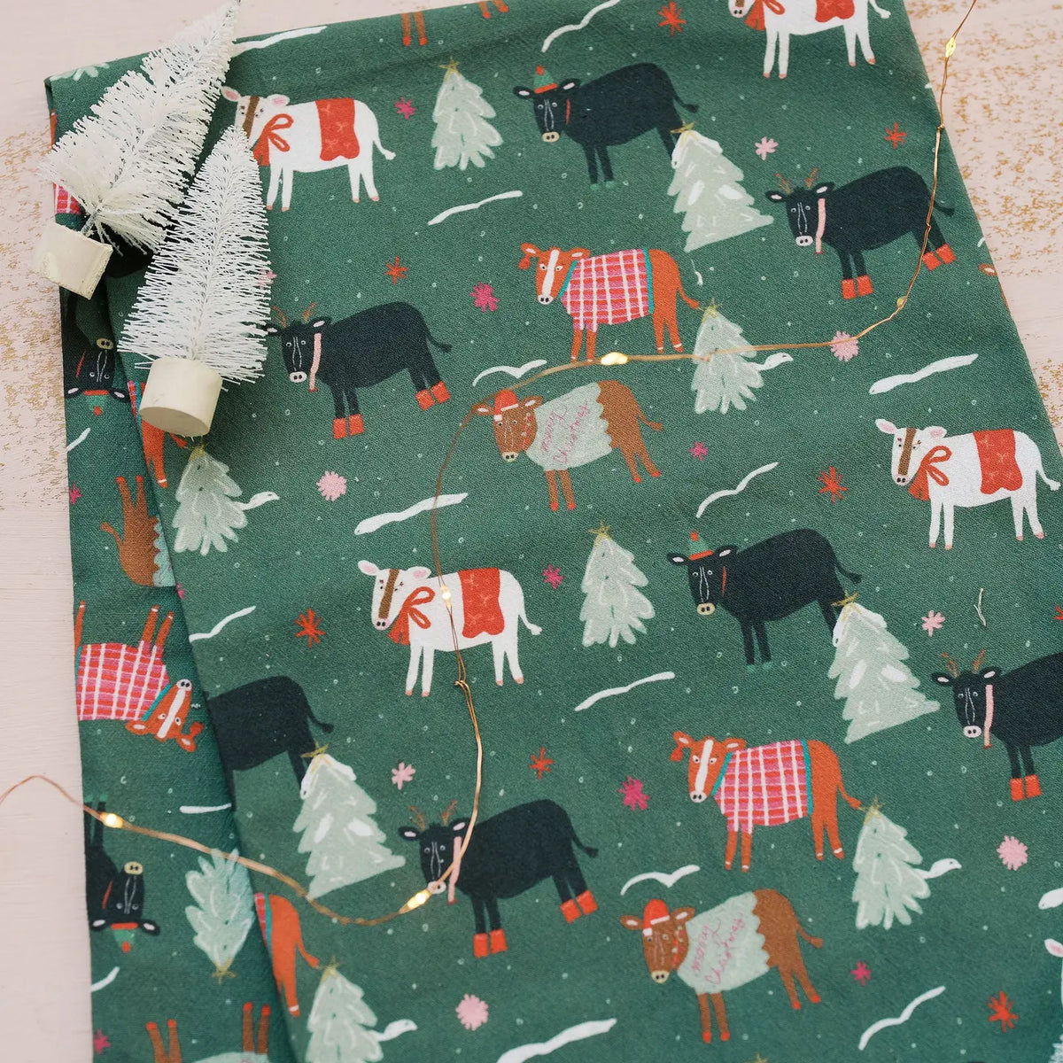Christmas Cows Full Pattern Towel