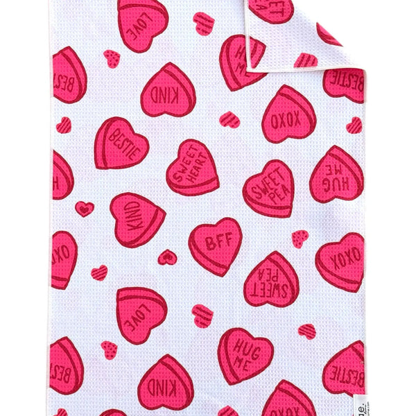 Candy Hearts Double Sided Hand Towel
