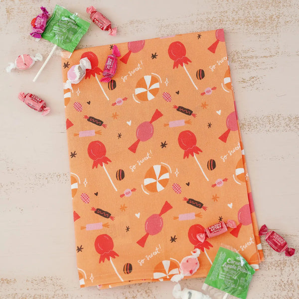 Doe A Deer Design Cute As Candy Full Pattern Flour Sack Towel