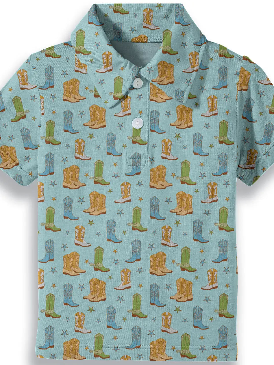 Cowboy Boots & Stars Polo Shirt