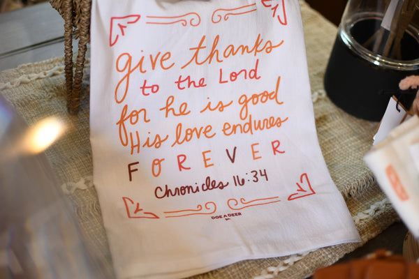 Give Thanks Flour Sack Towel