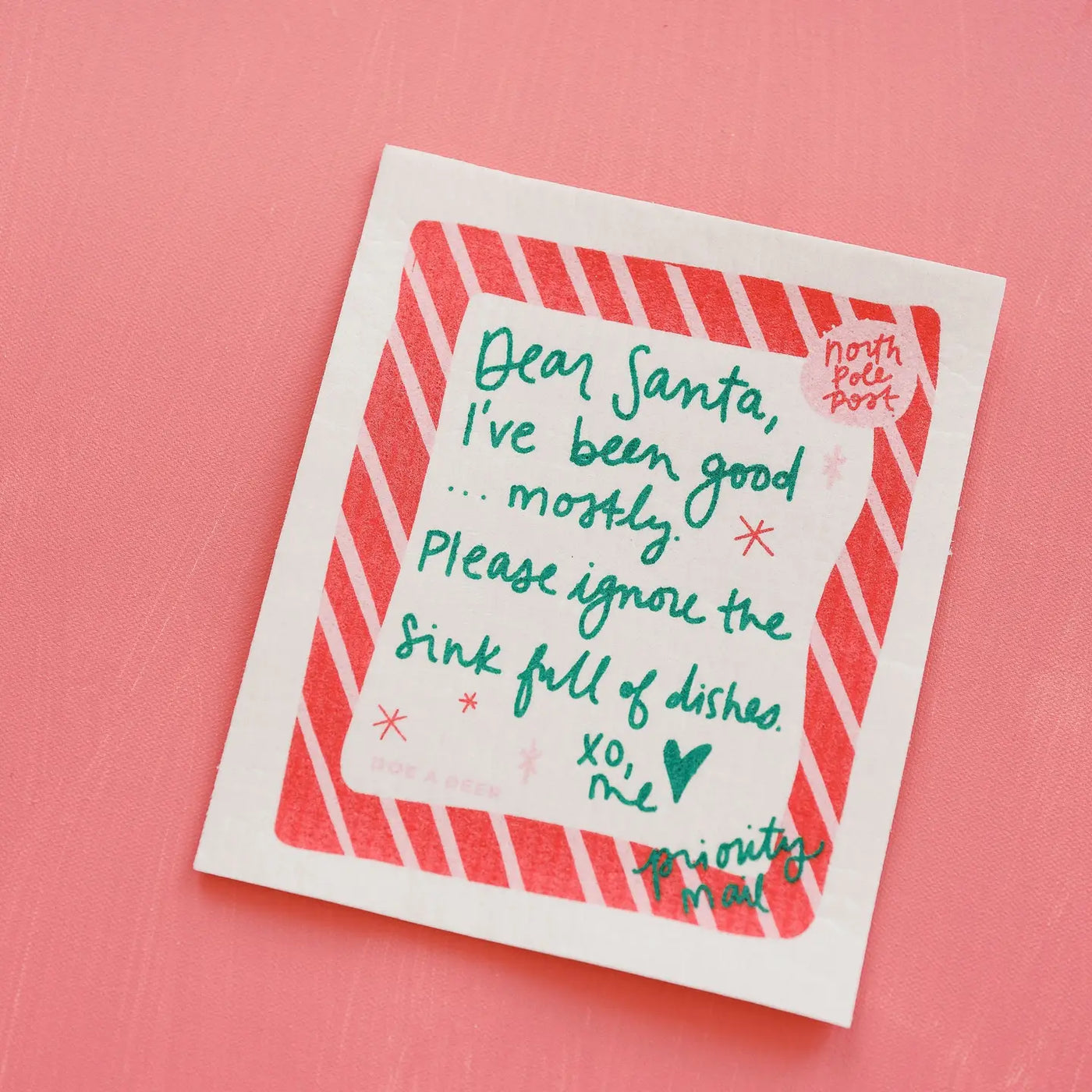 Dear Santa Swedish Dishcloth