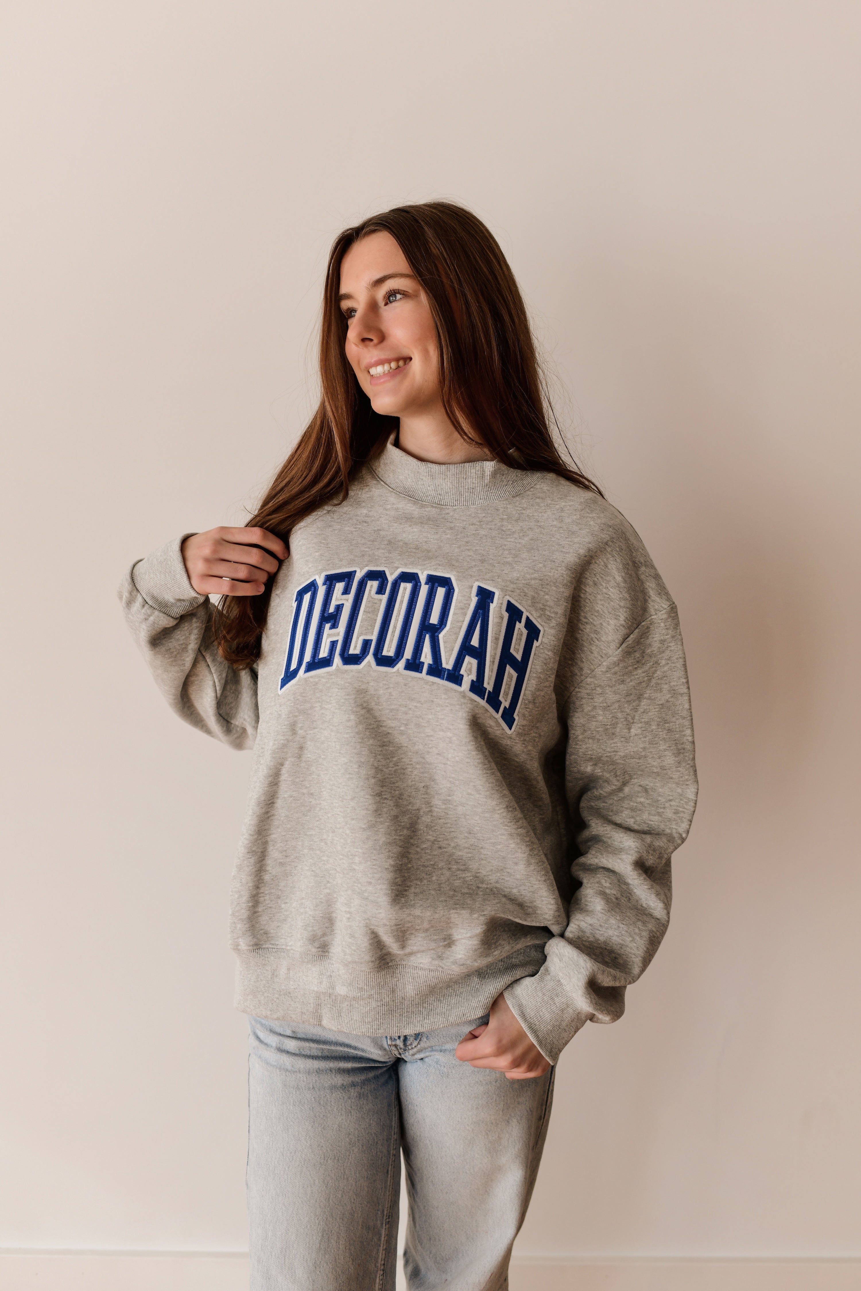 Decorah Embroidered Mock Neck Crew