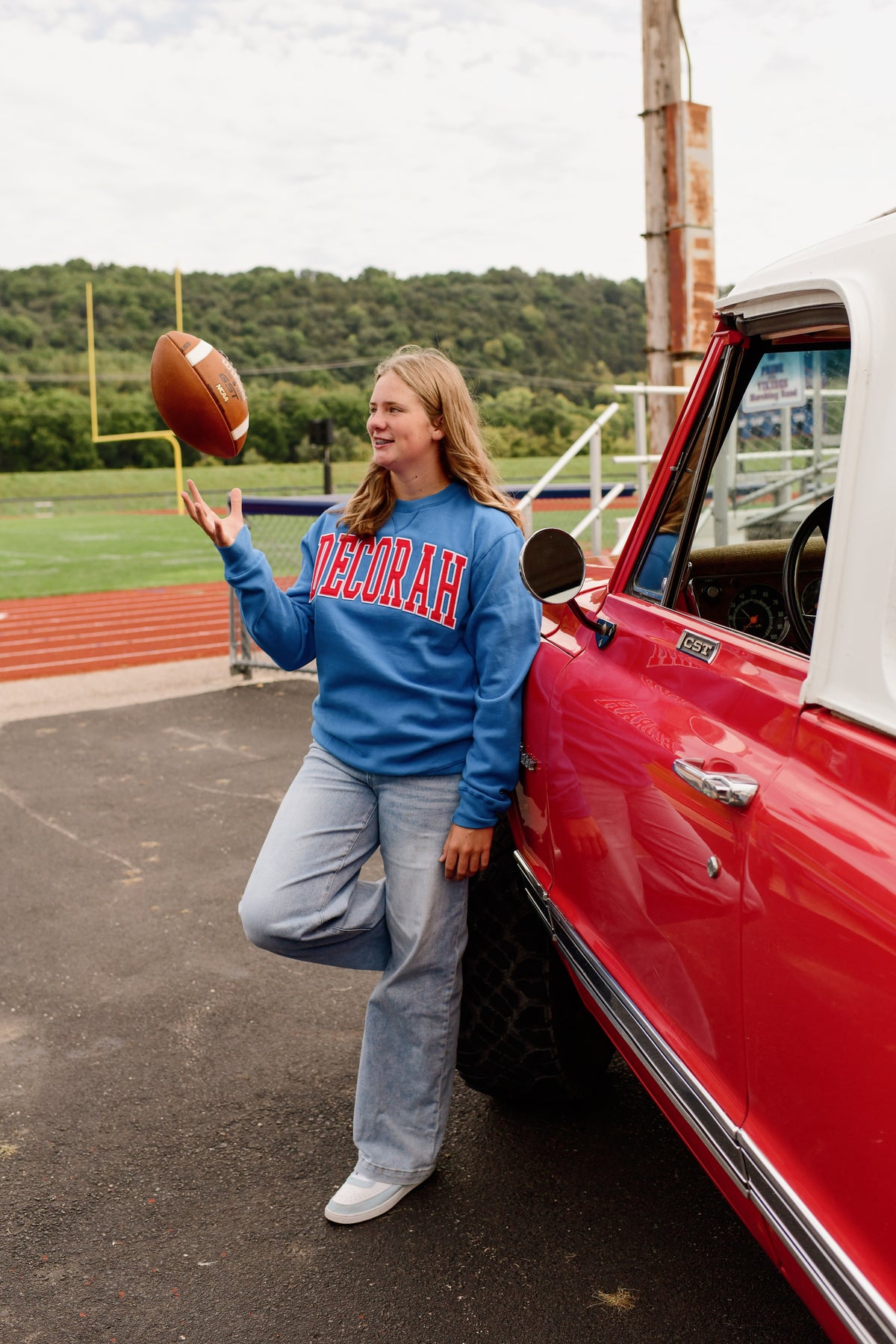 Decorah Sanded Fleece Crew Neck-Royal Blue