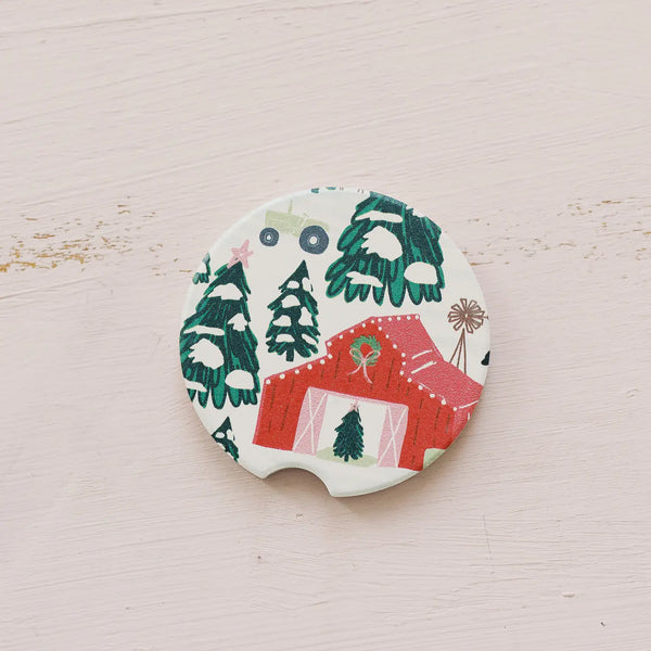 Holiday Doe A Deer Car Coaster