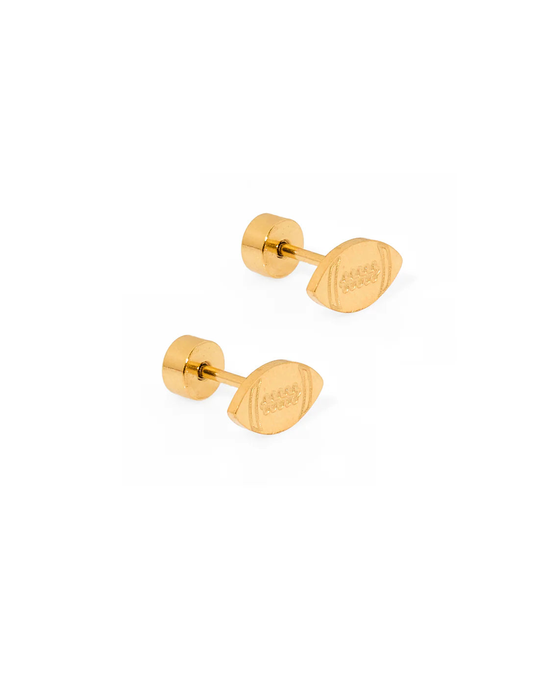 Football Stud Earrings-Gold