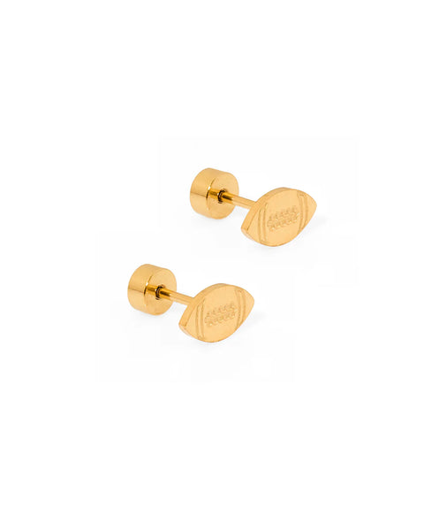 Football Stud Earrings-Gold