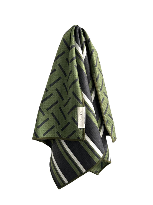 AI Reversible Hand Towel- Green/Black