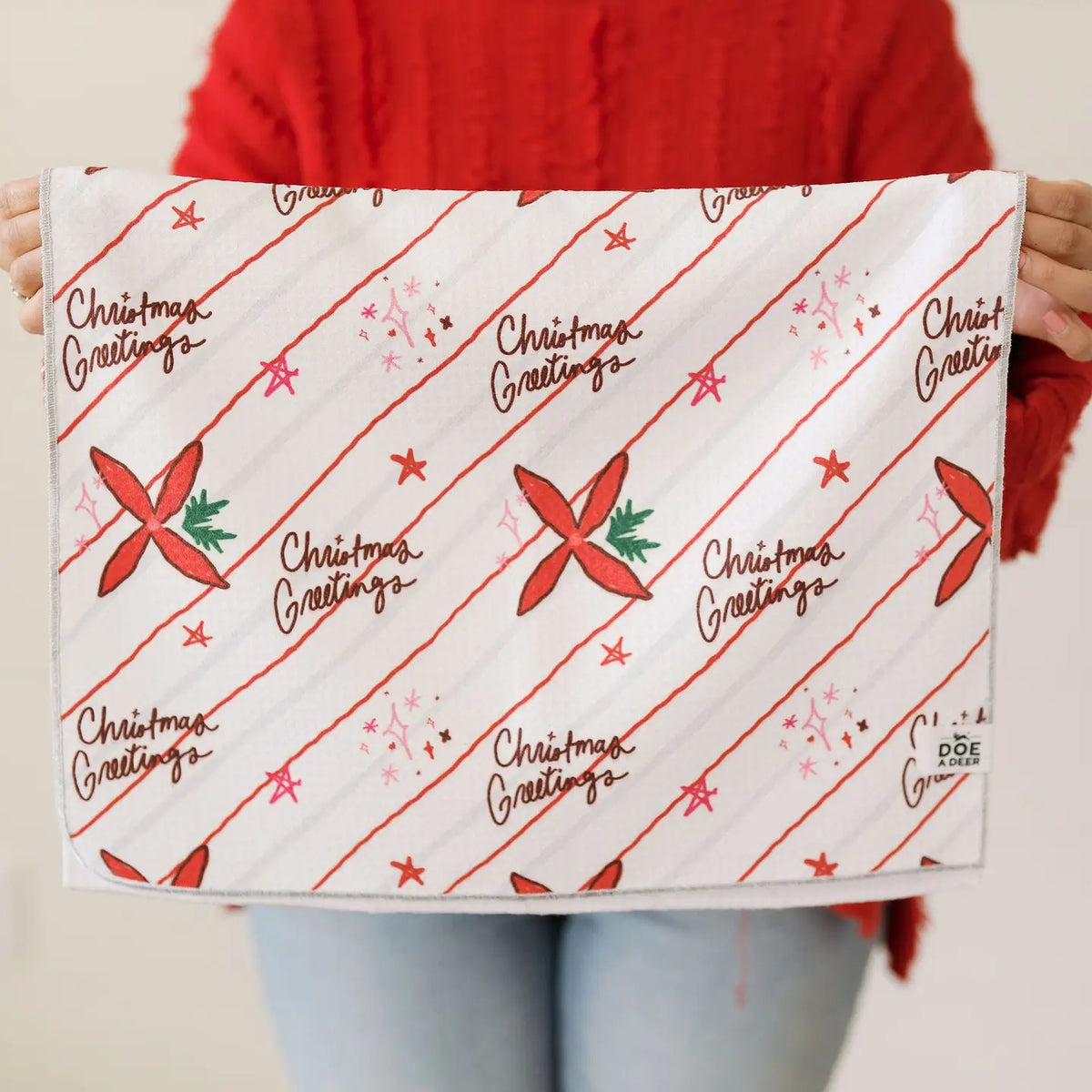 Christmas Greetings Waffle Towel