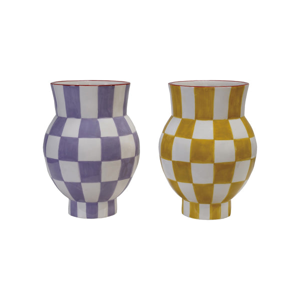 Checkered Ceramic Vases