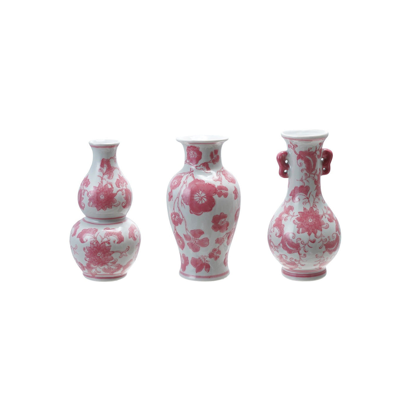 Pink & White Floral Vases