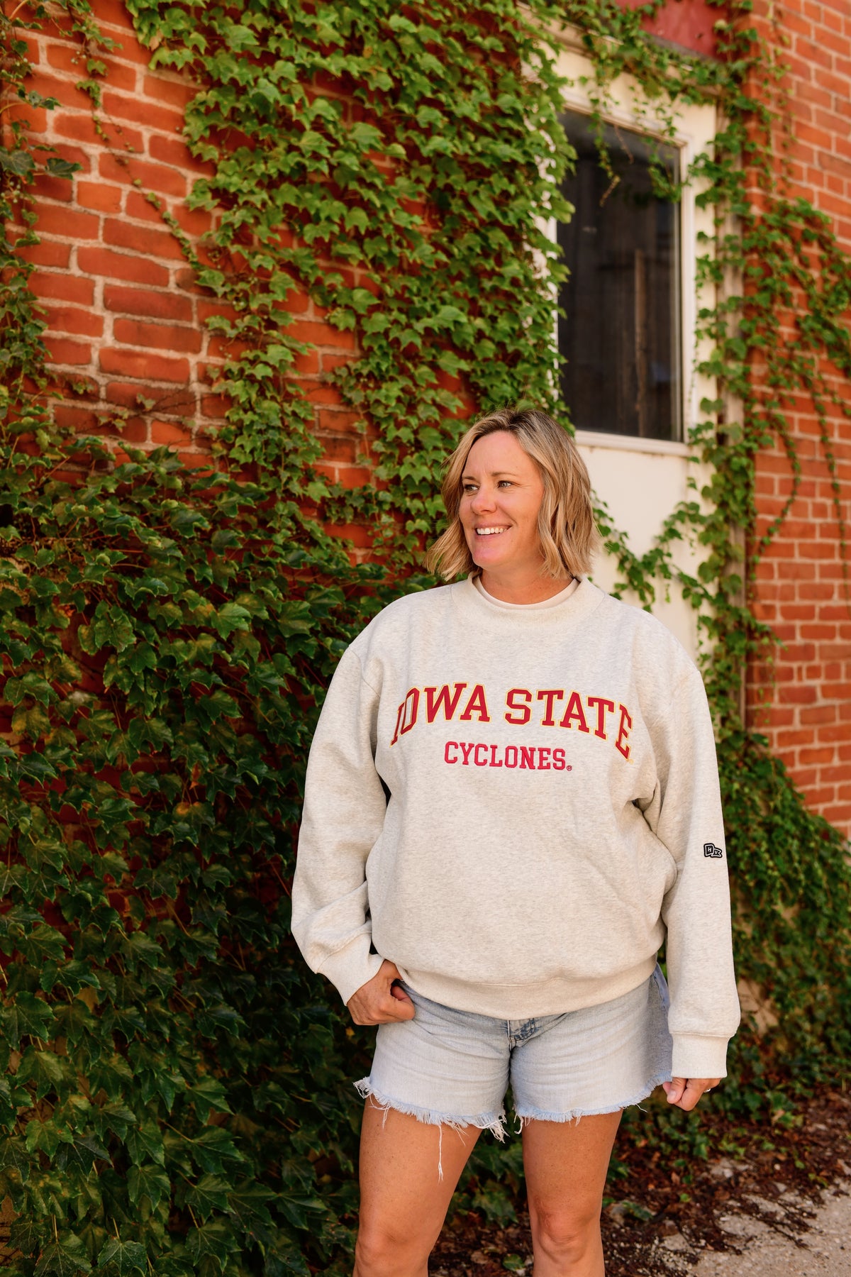 IOWA STATE MOCK NECK -Gray