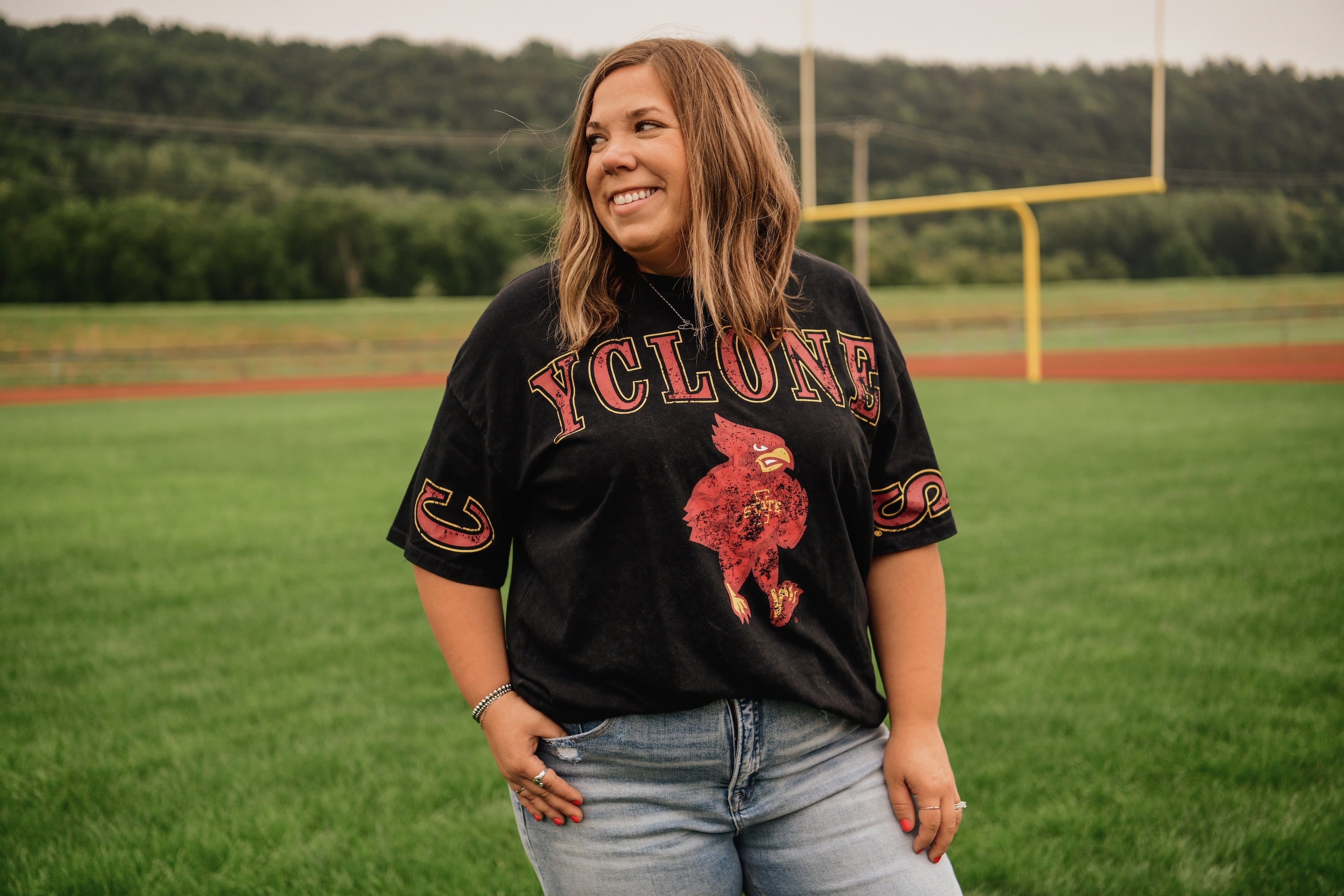 ISU Southern Split Oversized Tee-Black