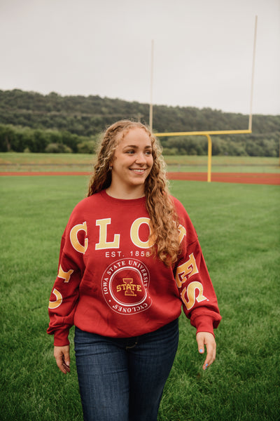Iowa State Philly Split Lantern Sleeve Crew