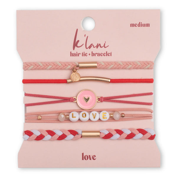 K'Lani Hair Tie Bracelet- Love