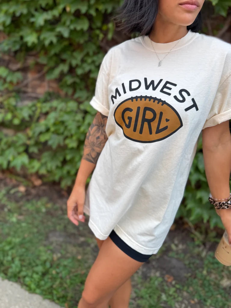 The Midwest Girl Football Tee | Ivory