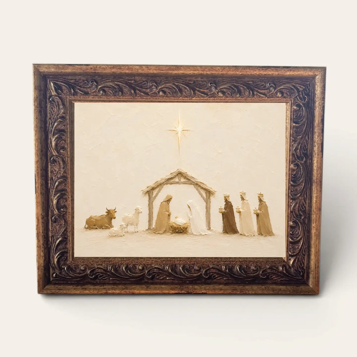 Nativity Landscape w/ Antique Gold Frame