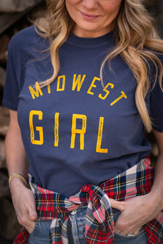 The Midwest Girl Tee- Navy